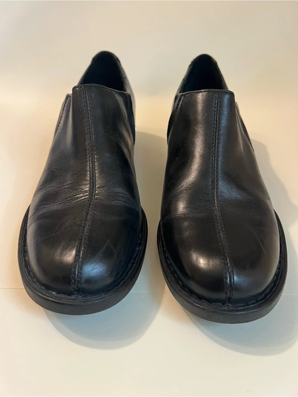 Born Black Leather Slip-On Woman’s Loafer Low Boot Shoes Size 9